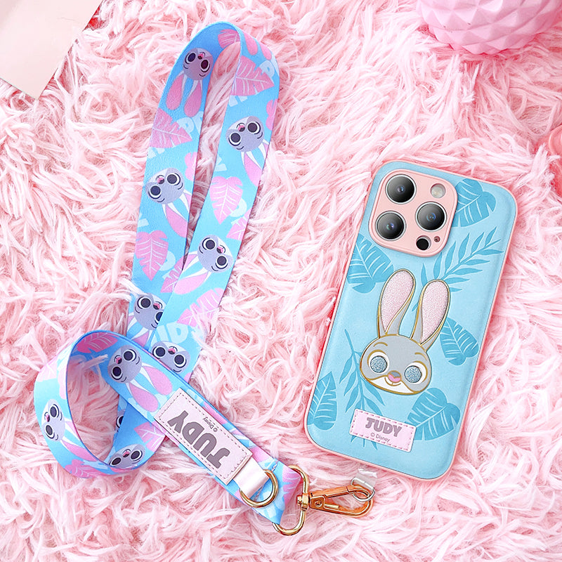Hello Kitty Holder Strap Lanyard Phone Case For iPhone 14 13 12 11 Pro Max  Mini XR XS X 8 7 6 6S Plus SE 2020 Plating Soft Cover