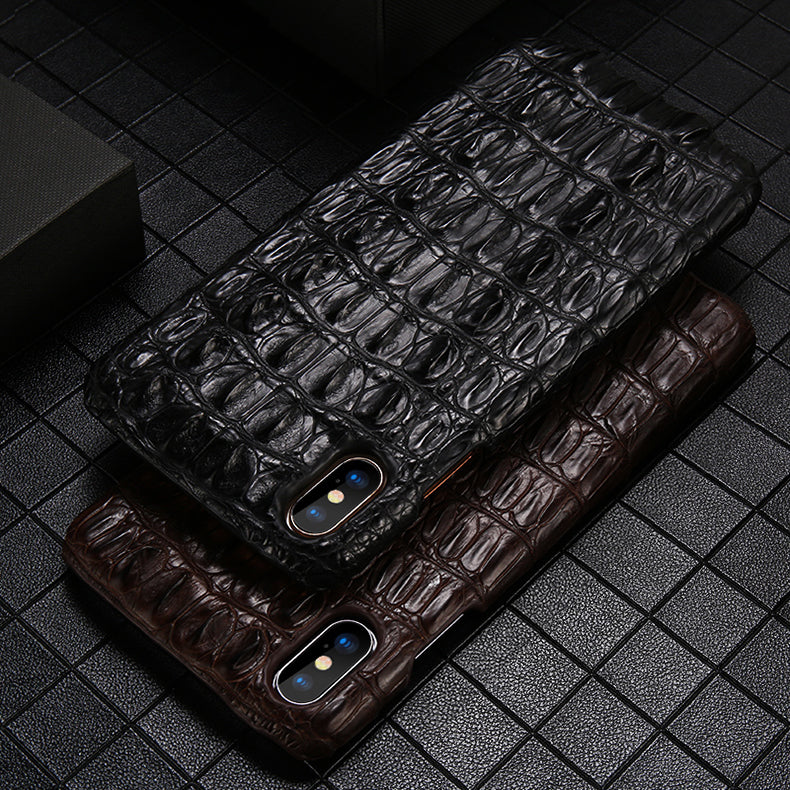 Black Croc Leather Phone Case - My Personalised Item