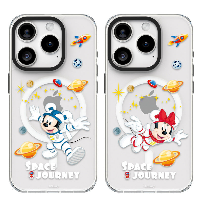 Disney Mickey and Friends Space Journey MagSafe Shockproof Transparent Case Cover