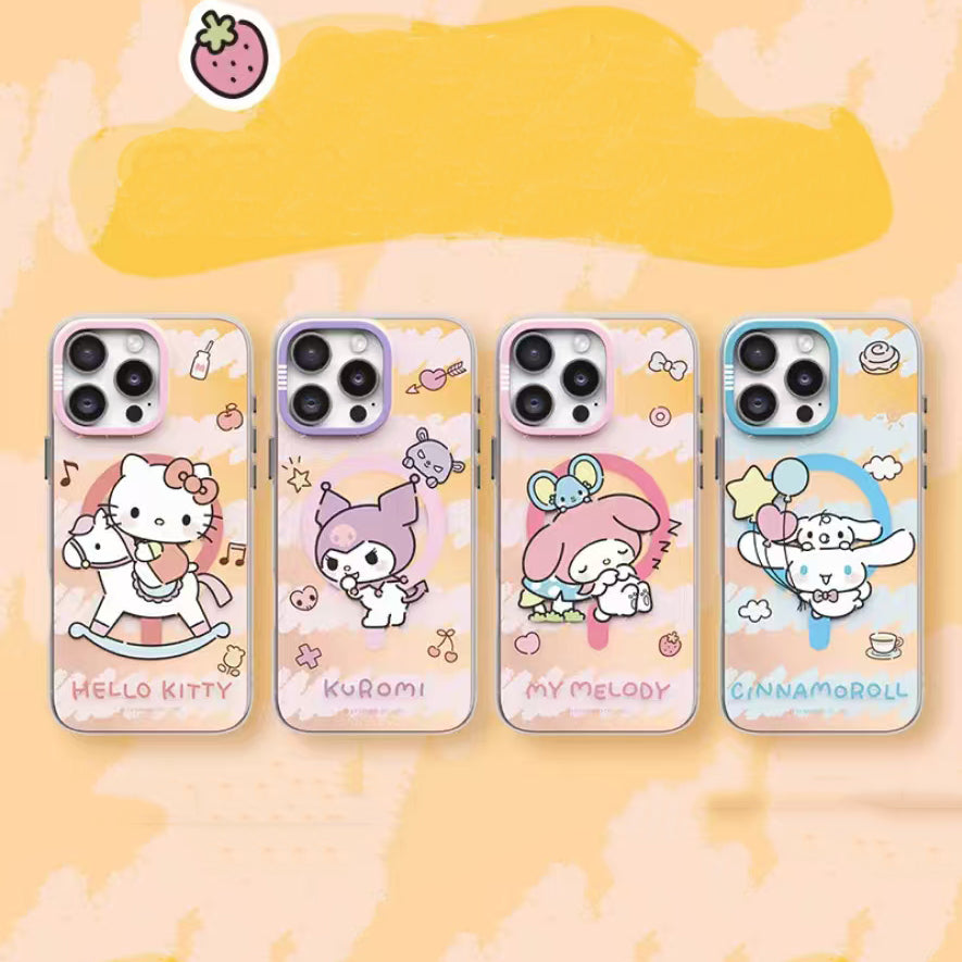 Sanrio Characters Merrymaking MagSafe All-inclusive Shockproof IMD Protective Case Cover