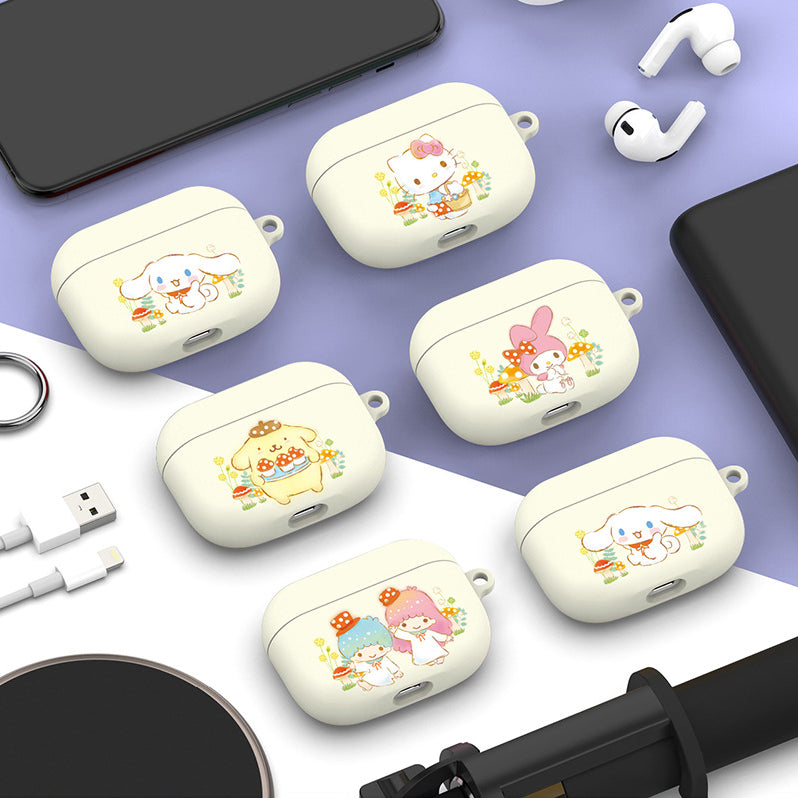 Sanrio Characters Mushroom Face Soft Apple AirPods Charging Case Cover