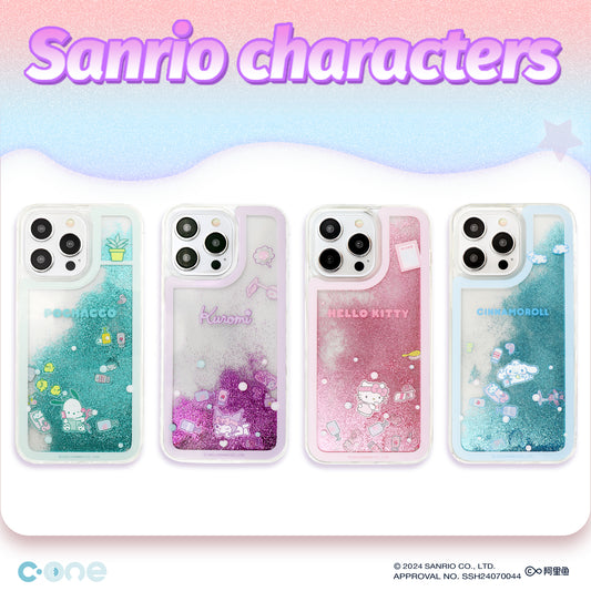 Sanrio Characters Glitter Quicksand Back Case Cover