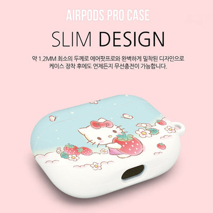 Sanrio Characters Strawberry Hard Apple AirPods Charging Case Cover