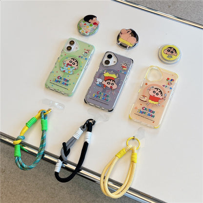 Crayon Shin-chan MagSafe Shockproof Case with Lanyard & Magnetic Airbag Grip Bracket