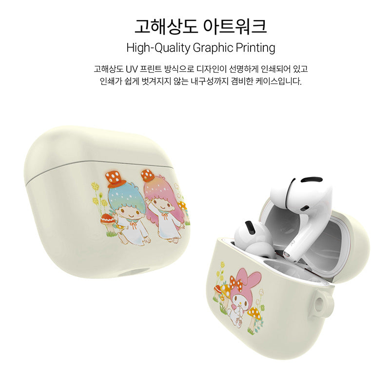 Sanrio Characters Mushroom Face Soft Apple AirPods Charging Case Cover