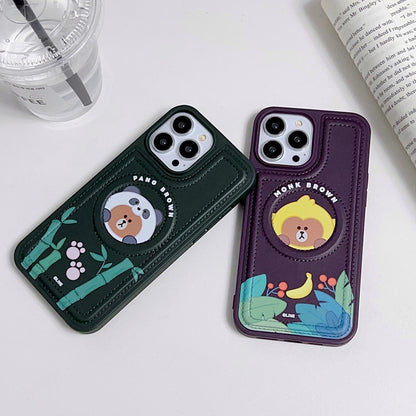 Line Friends MagSafe Shockproof Leatherette Case Back Cover