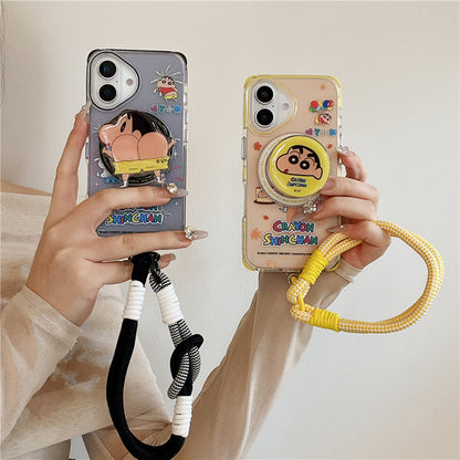 Crayon Shin-chan MagSafe Shockproof Case with Lanyard & Magnetic Airbag Grip Bracket