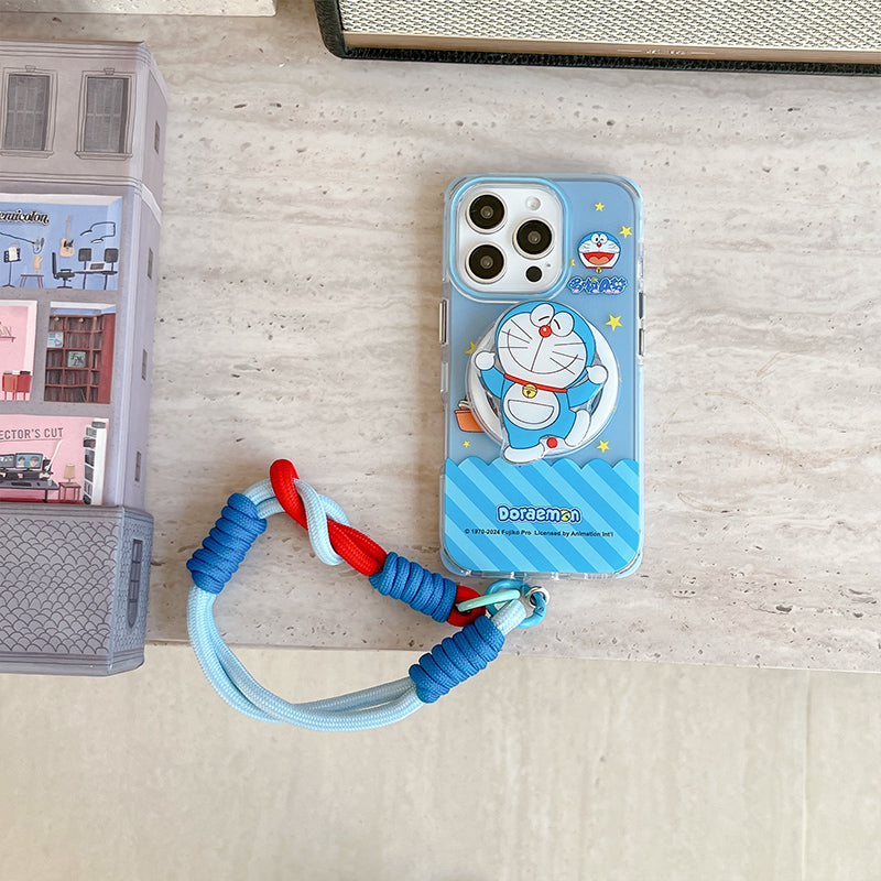 Doraemon MagSafe Shockproof Case with Lanyard & Magnetic Airbag Grip Bracket