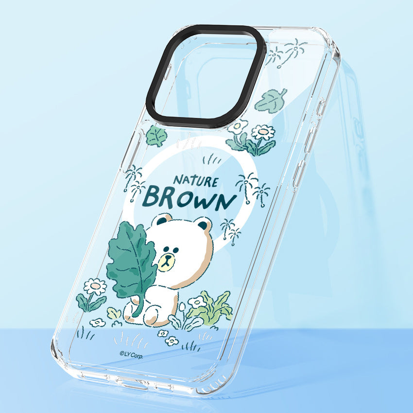 Line Friends Green MagSafe Shockproof Transparent Case Cover