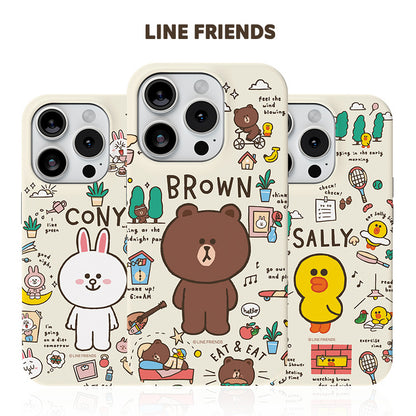 Line Friends Graffiti Dual Layer TPU+PC Shockproof Guard Up Combo Case Cover