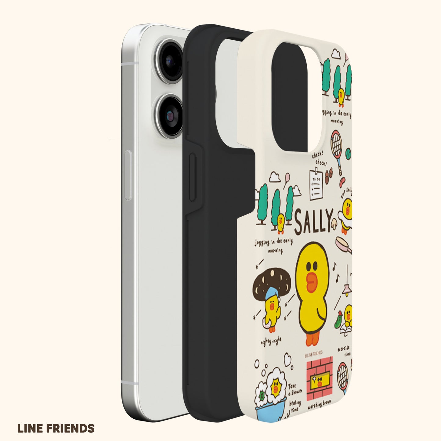 Line Friends Graffiti Dual Layer TPU+PC Shockproof Guard Up Combo Case Cover