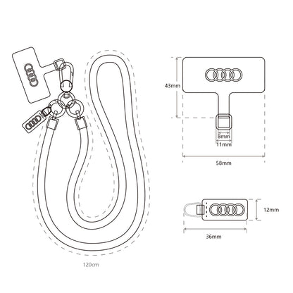 AUDI Nylon Crossbody Phone Lanyard 8mm - R8 D1