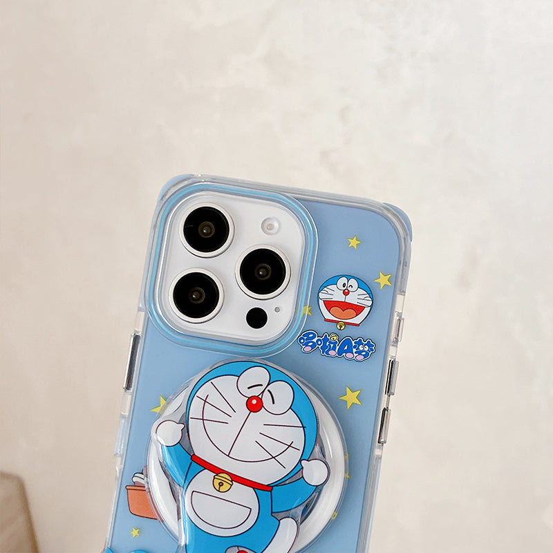 Doraemon MagSafe Shockproof Case with Lanyard & Magnetic Airbag Grip Bracket