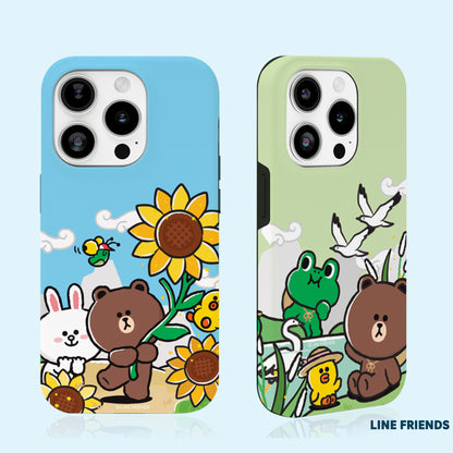 Line Friends Outing Dual Layer TPU+PC Shockproof Guard Up Combo Case Cover