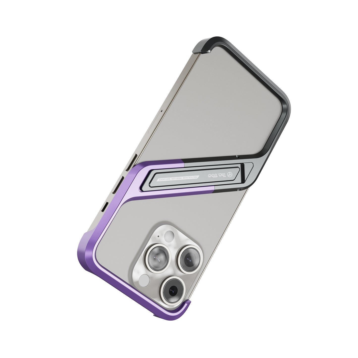 Armor King Geometric Fulcrum Kickstand Frameless Metal Case Cover