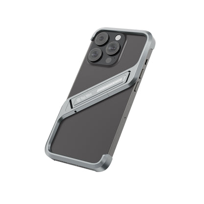 Armor King Geometric Fulcrum Kickstand Frameless Metal Case Cover