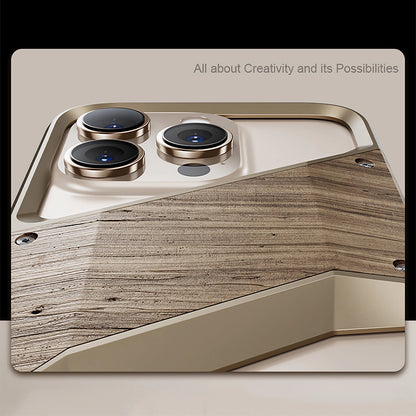 Armor King Solid Wood + Aluminum Alloy Heat Dissipation Bezel-less Metal Case Cover