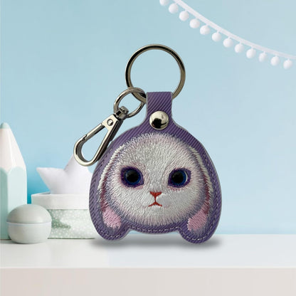 Nimmy Friends Big Eyes Cute Pets Embroidery Apple AirTag Case Holder Keychain Locator