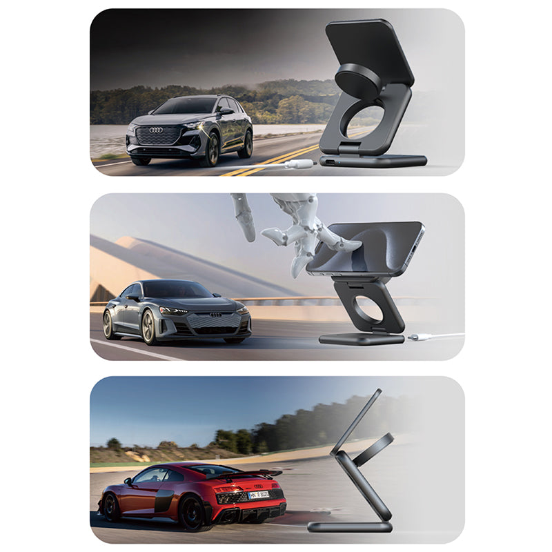 Audi 3-in-1 Foldable & Portable Magnetic Wireless Charger