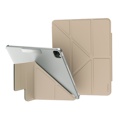 SwitchEasy Origami Nude Folding Folio Clear Apple iPad Case with Magnetic Pencil Storage