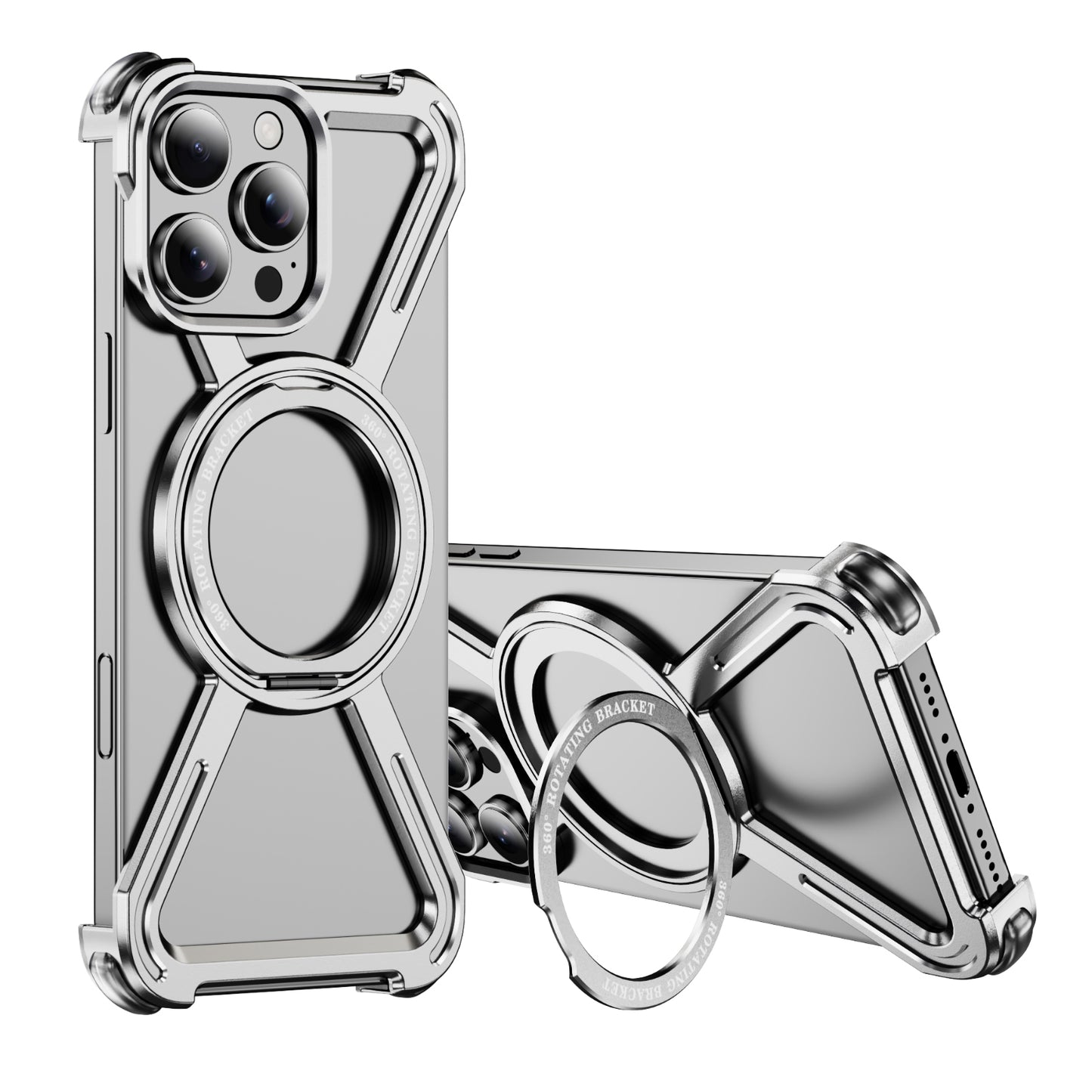 Armor King Harness MagSafe Pivot Ring Stand Air Cushion Metal Case Cover