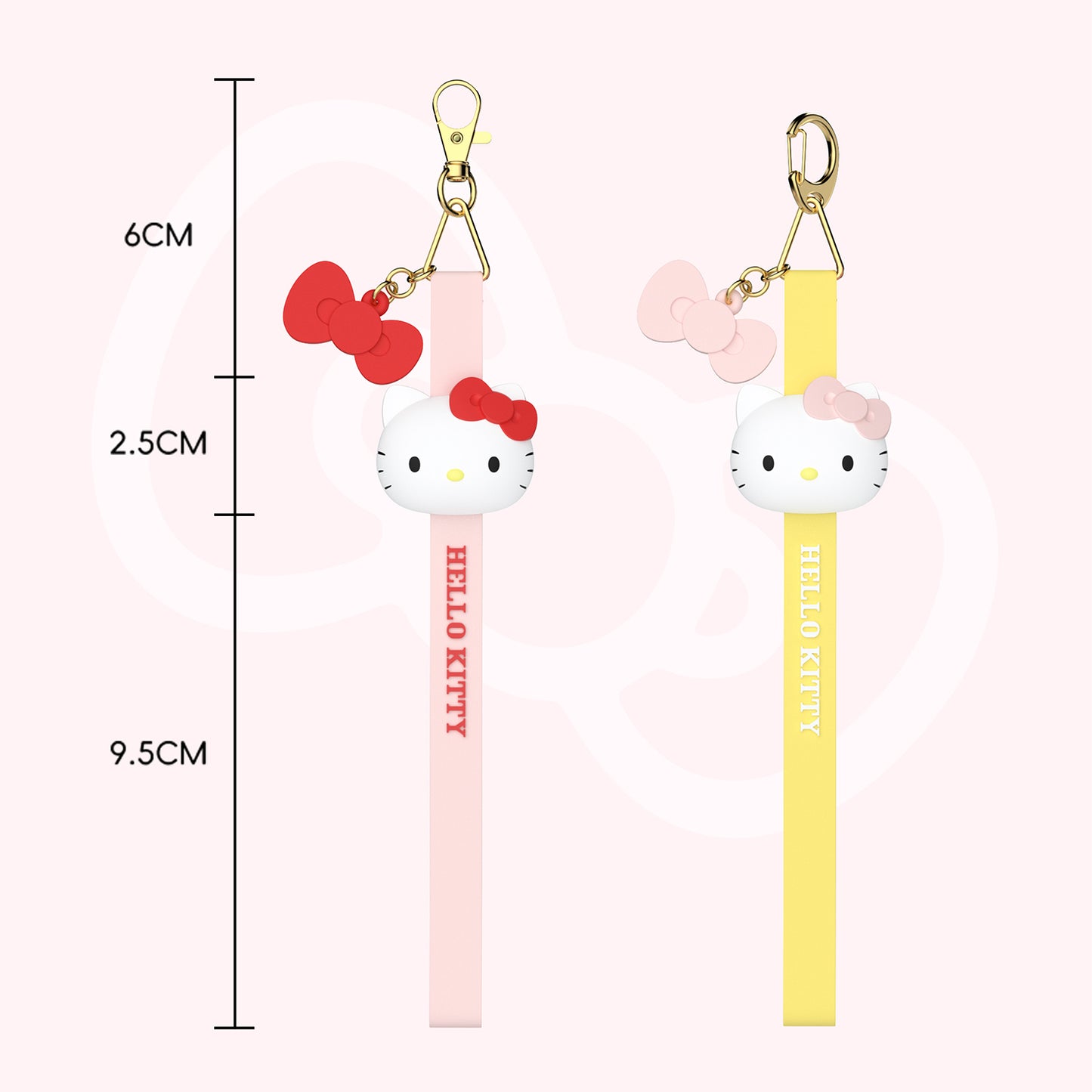 UKA Hello Kitty Keychain Ring Cute Doll Pendant Anti-lost Strap Silicone Lanyard