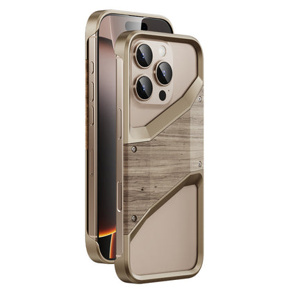 Armor King Solid Wood + Aluminum Alloy Heat Dissipation Bezel-less Metal Case Cover