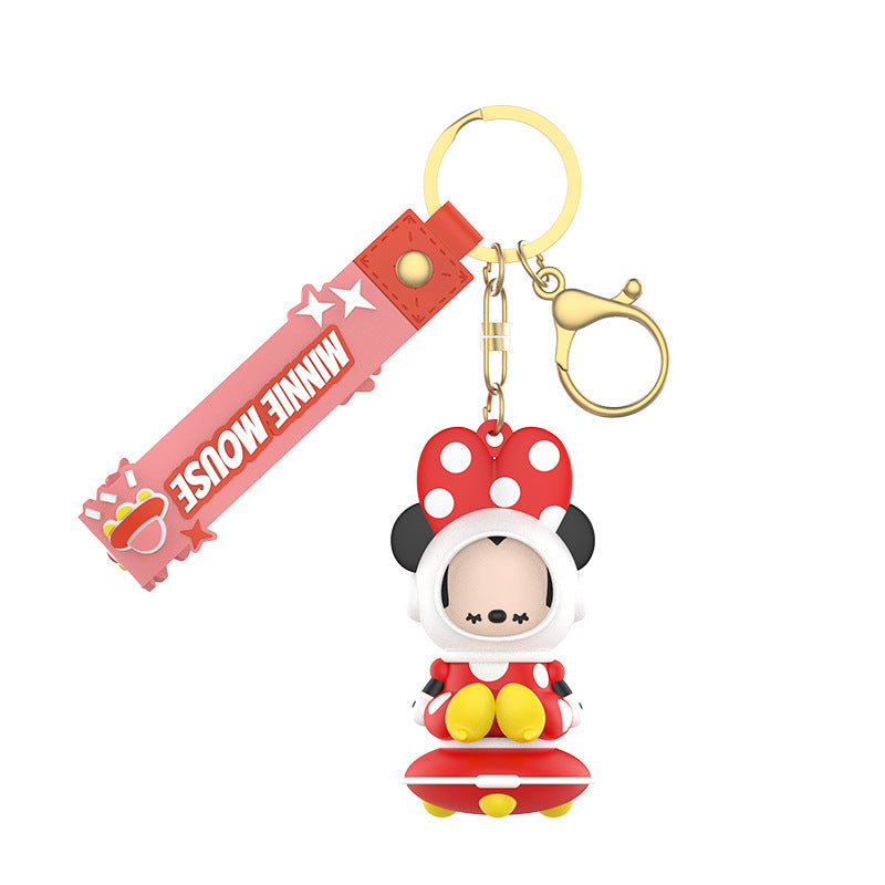 Disney Spaceship Key Ring Doll Pendant Keychain Anti-lost Lanyard