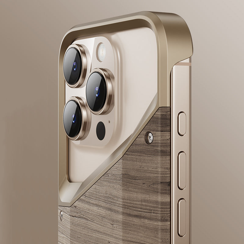 Armor King Solid Wood + Aluminum Alloy Heat Dissipation Bezel-less Metal Case Cover