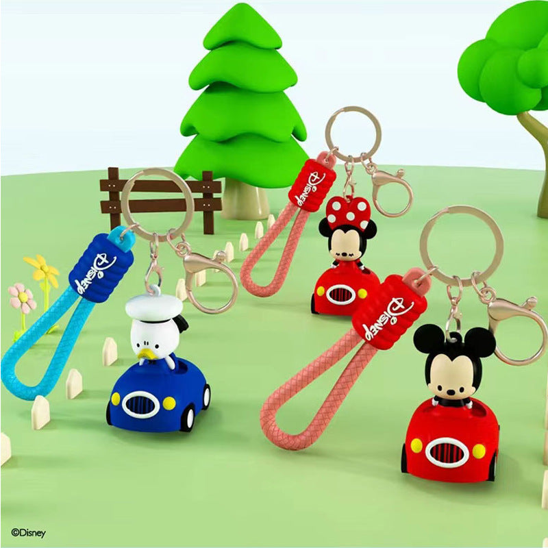 Disney Car Key Ring Doll Pendant Keychain Anti-lost Lanyard