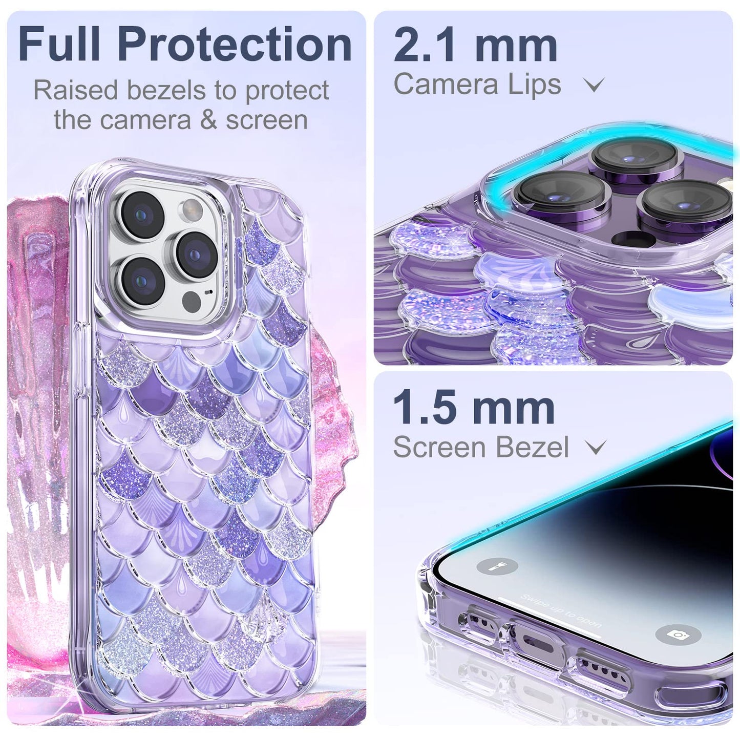 KINGXBAR Mermaid 3D Shockproof Back Cover Case