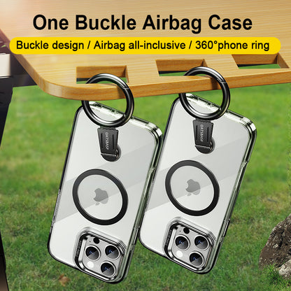 Oatsbasf One Buckle MagSafe Hook Ring Bracket Airbag Shockproof Case Cover