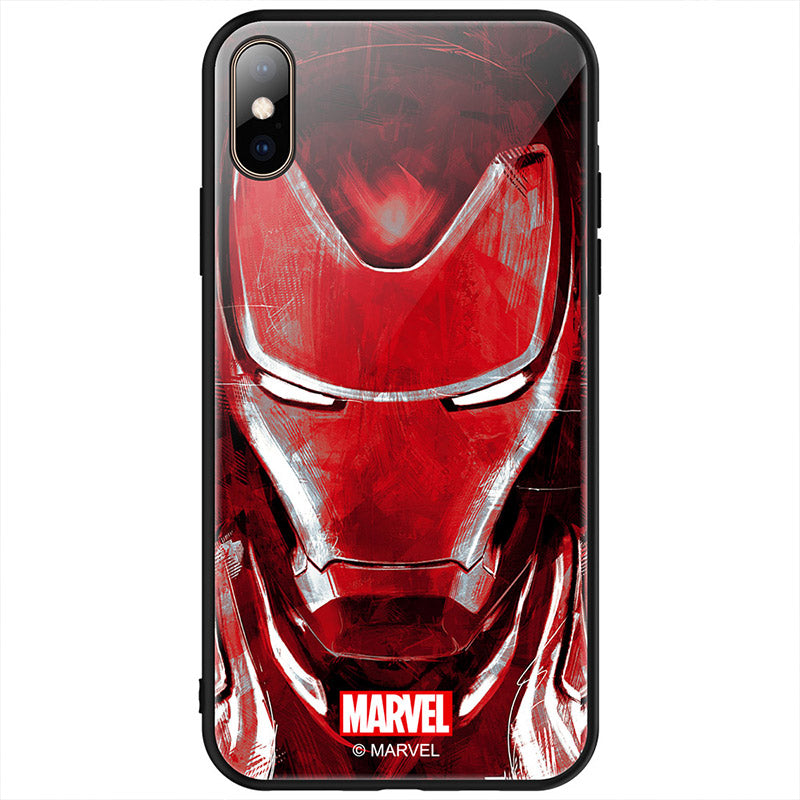 UKA Marvel Air Cushion Shockproof Tempered Glass Back Case Cover for Apple iPhone