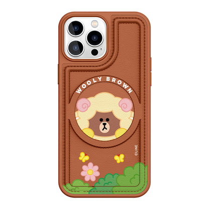 Line Friends MagSafe Shockproof Leatherette Case Back Cover