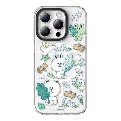 Line Friends Green MagSafe Shockproof Transparent Case Cover