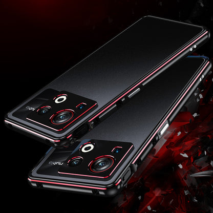 iy Aurora Sword Lens Protector Bicolor Aluminum Bumper Case for ZTE nubia Z40S Pro