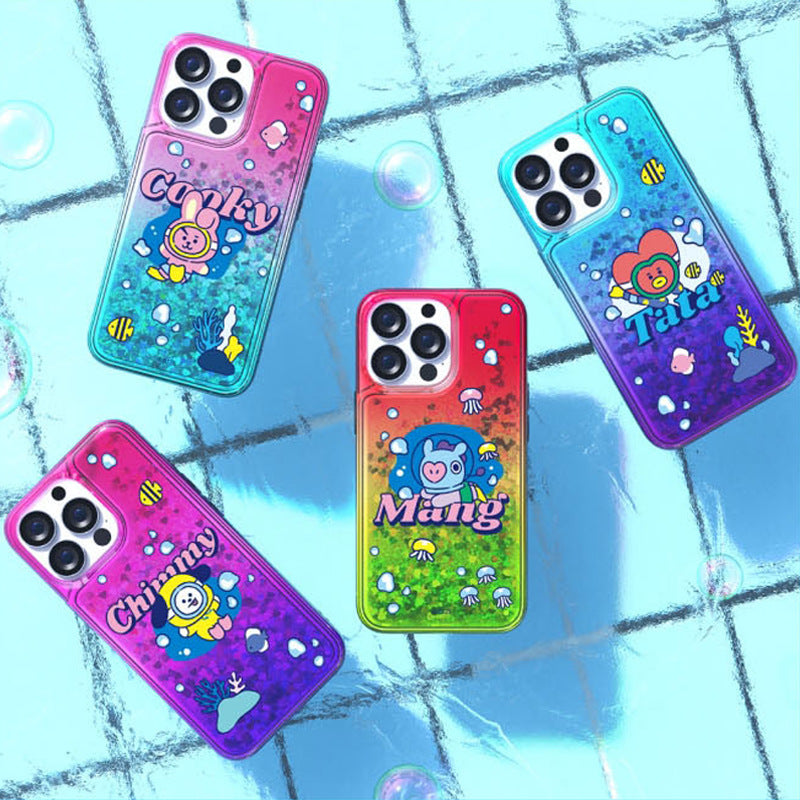 BT21 Let's Splash Bling Aqua Case Cover