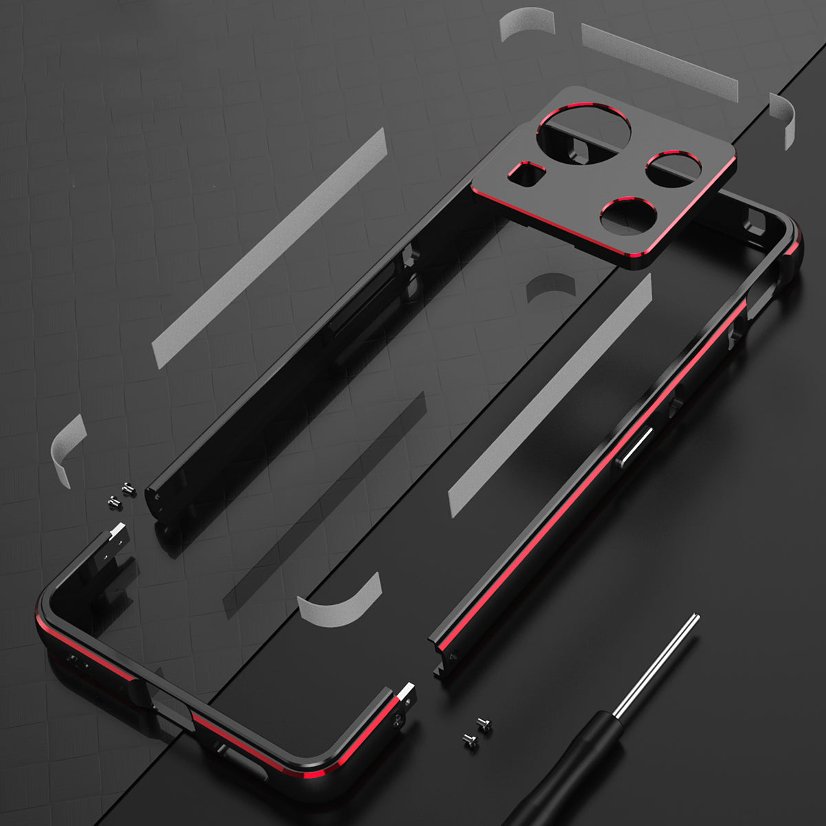 iy Aurora Sword Lens Protector Bicolor Aluminum Bumper Case for ZTE nubia Z40S Pro