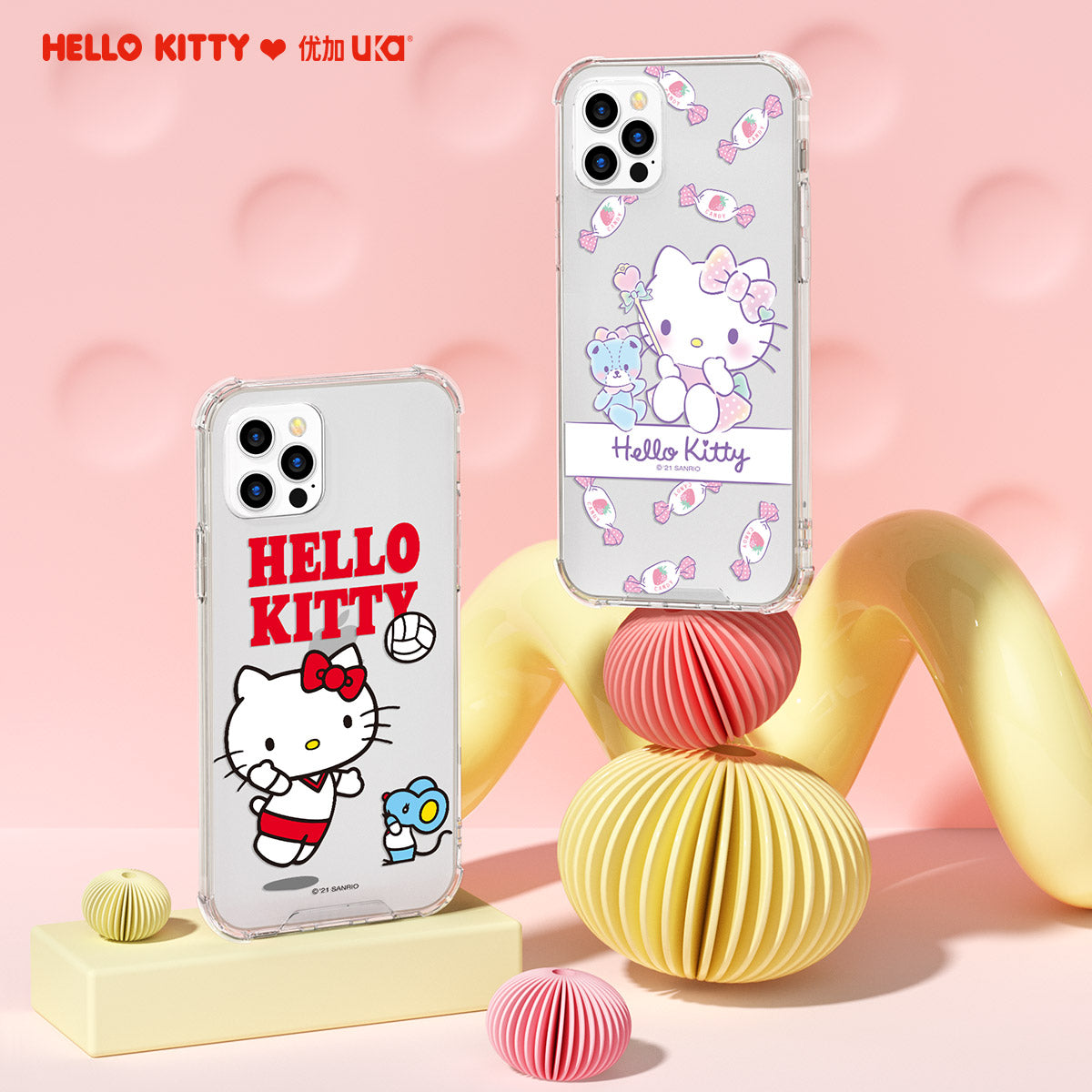 UKA Sanrio Characters Shockproof Air Cushion TPU+PC Clear Back Case Cover