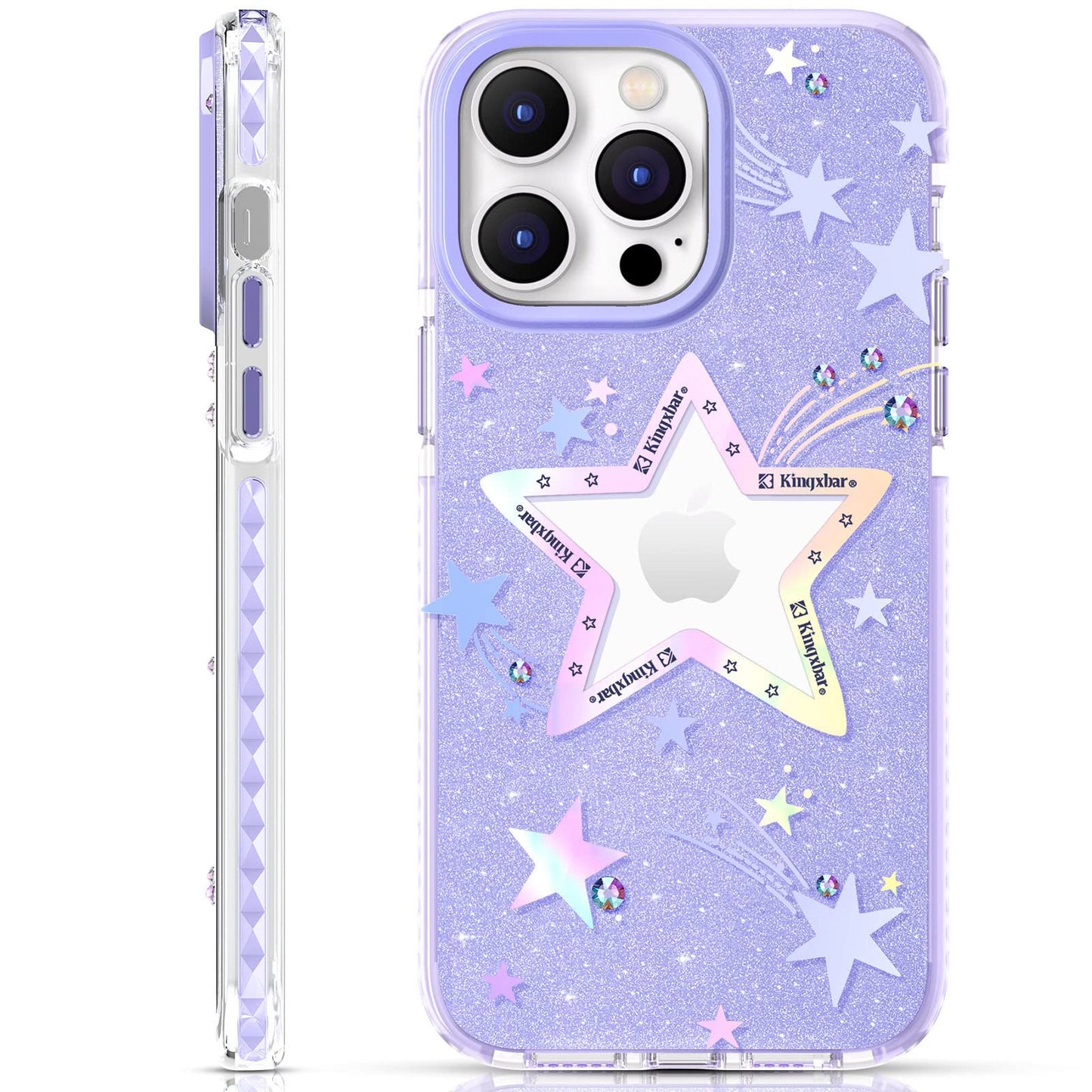 KINGXBAR Heart Star Swarovski Crystal Clear Hard PC Case Cover