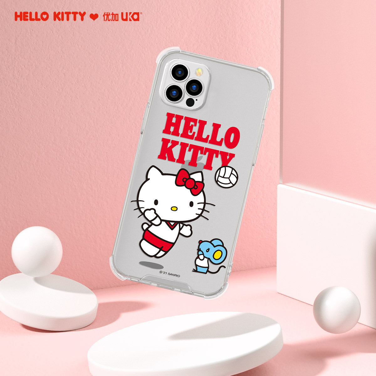 UKA Sanrio Characters Shockproof Air Cushion TPU+PC Clear Back Case Cover