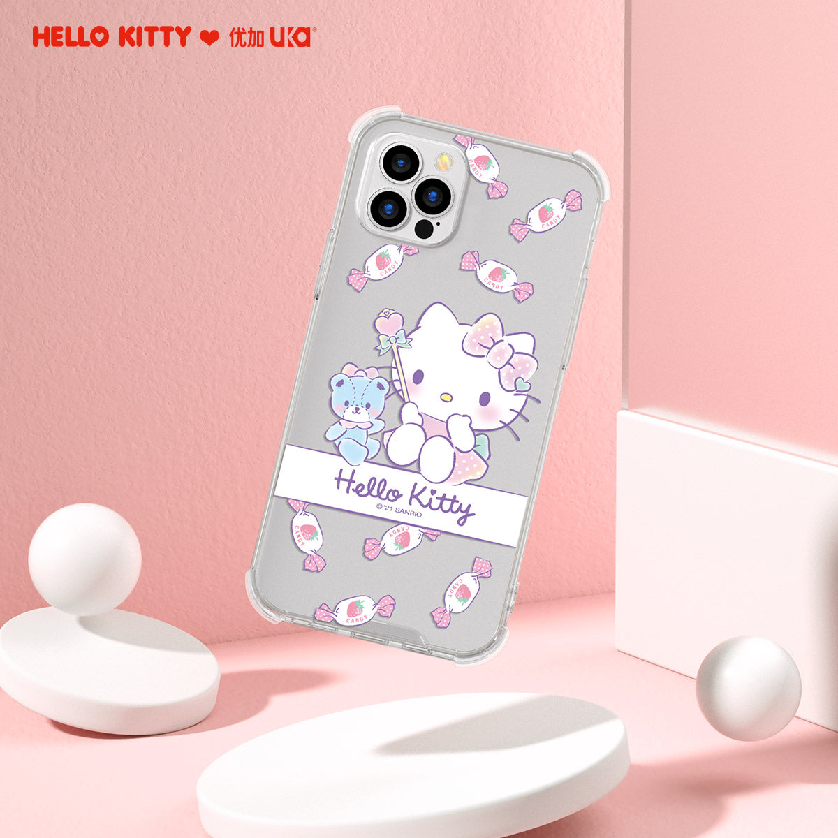 UKA Sanrio Characters Shockproof Air Cushion TPU+PC Clear Back Case Cover