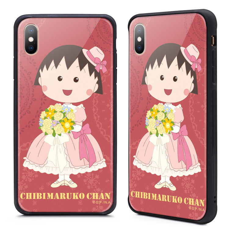 GARMMA Chibi Maruko-chan Air Cushion Shockproof Tempered Glass Back Case Cover