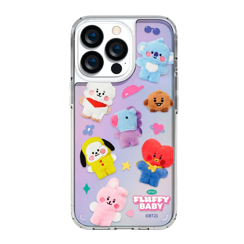 BT21 Shockproof Slim Fit Hologram Mirror Case Cover