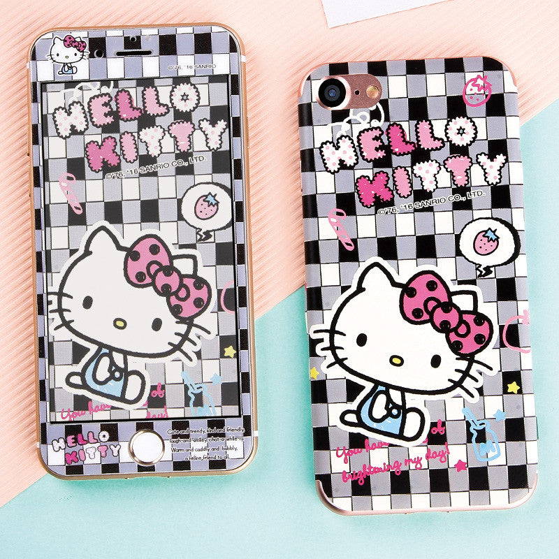 Hello Kitty Glitter 9H Tempered Glass Screen Protector w/ Back