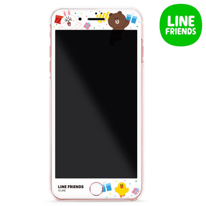 GARMMA Line Friends Full Size Glitter 9H Tempered Glass Screen Protector for Apple iPhone