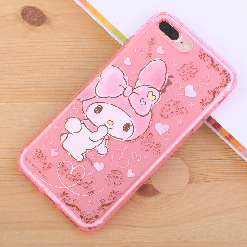 gourmandise Hello Kitty My Melody Transparent TPU Soft Back Cover Case for Apple iPhone 8 Plus 7 Plus 7