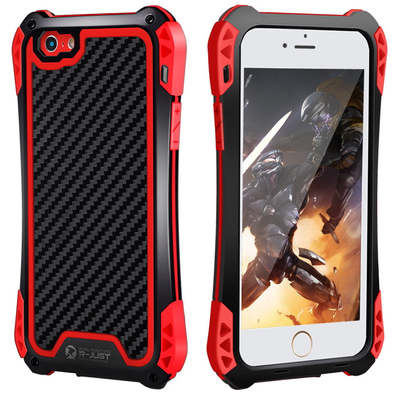 R-Just Amira Aluminum Metal Frame Shockproof TPU Carbon Fiber