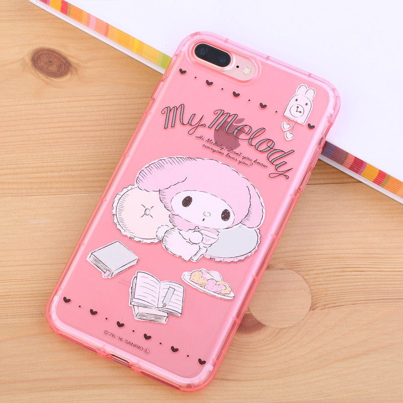 gourmandise Hello Kitty My Melody Transparent TPU Soft Back Cover Case for Apple iPhone 8 Plus 7 Plus 7