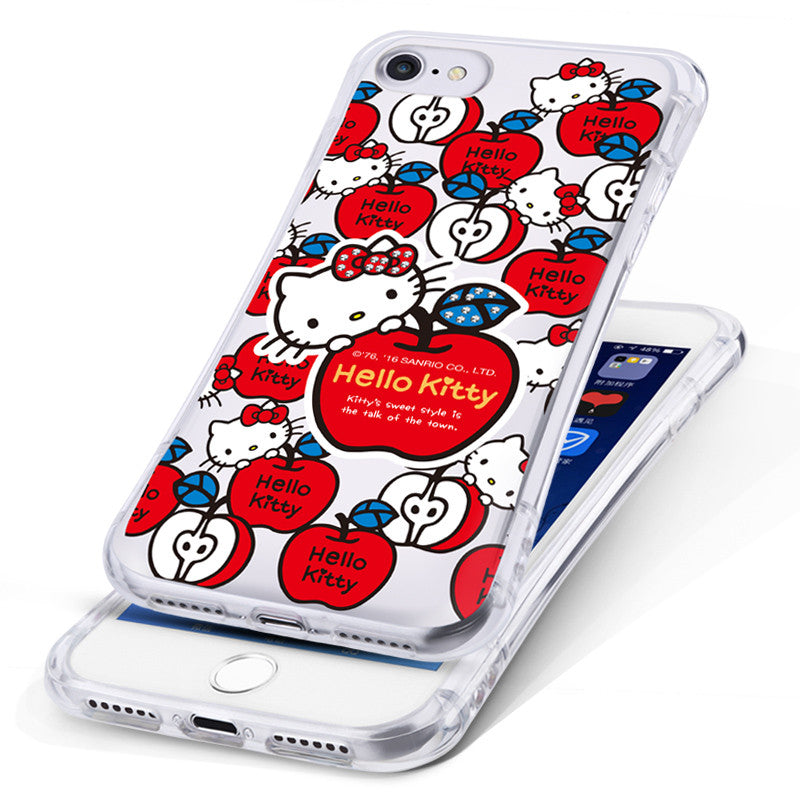 Hello Kitty Cincher Slim Waist Diamonds Transparent TPU Cover Case for Apple iPhone